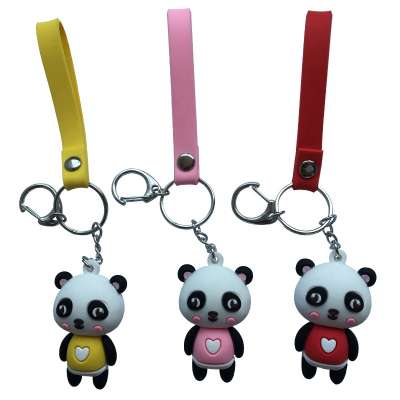 Wholesale Soft PVC Rubber 3D Bear Keychain Keyring