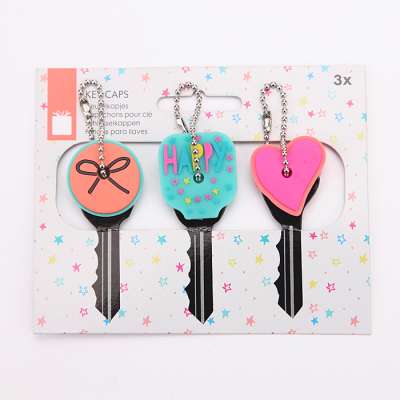 3 pack double-sided custom pvc key cover