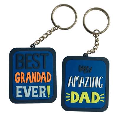 Fathers Day Gifts Soft PVC Rubber Keychain,Fathers Day Keychain Keyring