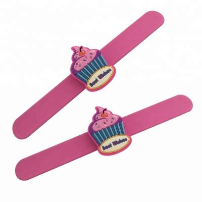 Cupcake Charm Silicone Slap Band Bracelet