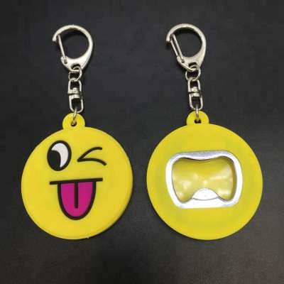 Wholesale Soft PVC Rubber Beer Can Bottle Opener Key Chain