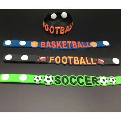 Soccer Football Design Soft PVC Wristband