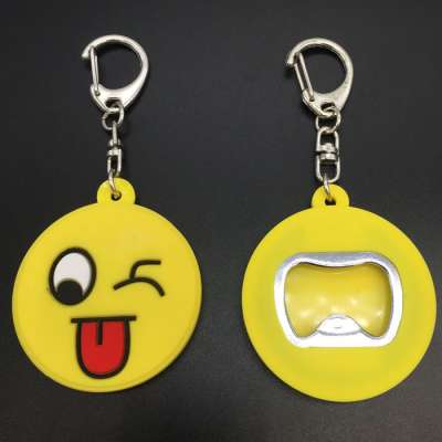 Custom Emoji Soft PVC Bottle Opener Keyring