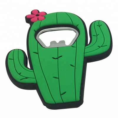 Promotional Magnetic Soft PVC Cactus Bottle Opener