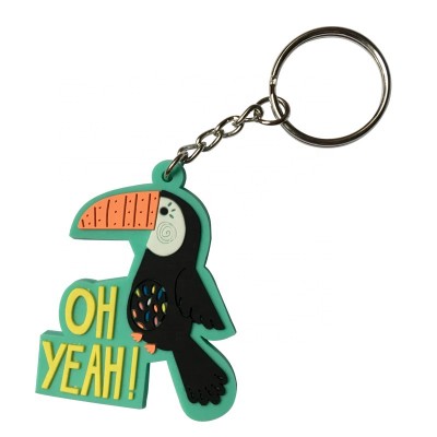 Hot Sale Soft PVC Rubber Toucan Keychain Keyring,Cute Soft PVC Rubber Bird Keychain Keyring