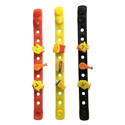 Kids Silicone Bracelets With Charms For Restaurant Promotion,Silicone Charm Bracelets For Fast Food Promotion